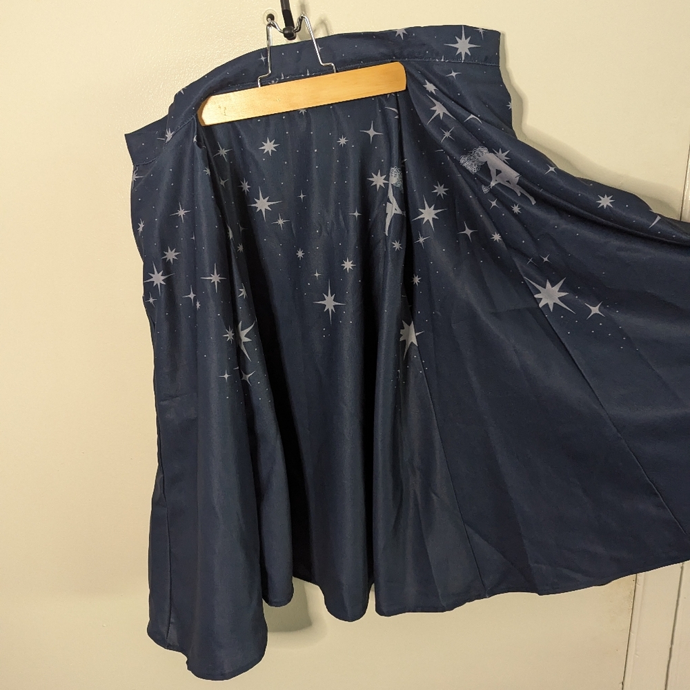 Pinup Girl Clothing Witches Skirt with Pockets Navy Grey NWT
